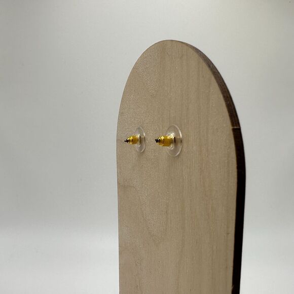 Dainty Christmas Tree Stud Earrings Post Back Gold Green Red Yellow NEW Boutique - Picture 5 of 7